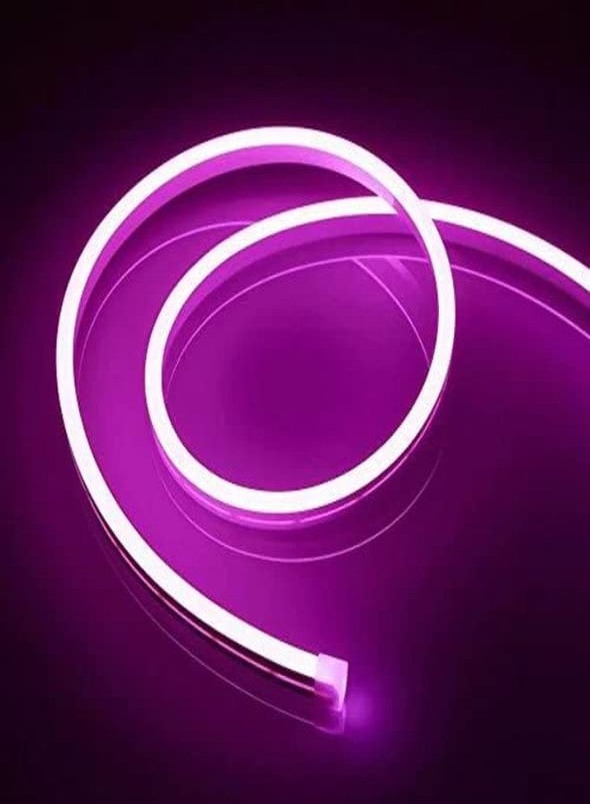 Gesto 16.4Feet Long with 12V Adaptor LED Strip Neon Rope Lights,Flat Silicone Neon Rope Light Flexible Cuttable String, IP65 Waterproof LED Strips for Indoor Outdoor Decoration(Purple) - Image 2